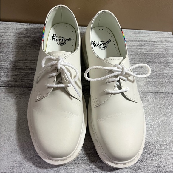 Dr. Martens For Pride Oxford Shoes - White Smooth Leather - Size 9 - Picture 4 of 12